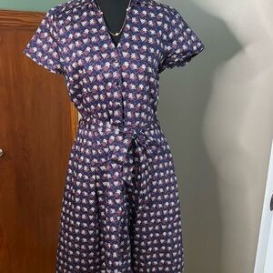 Brooks Brothers Purple Floral Midi Dress